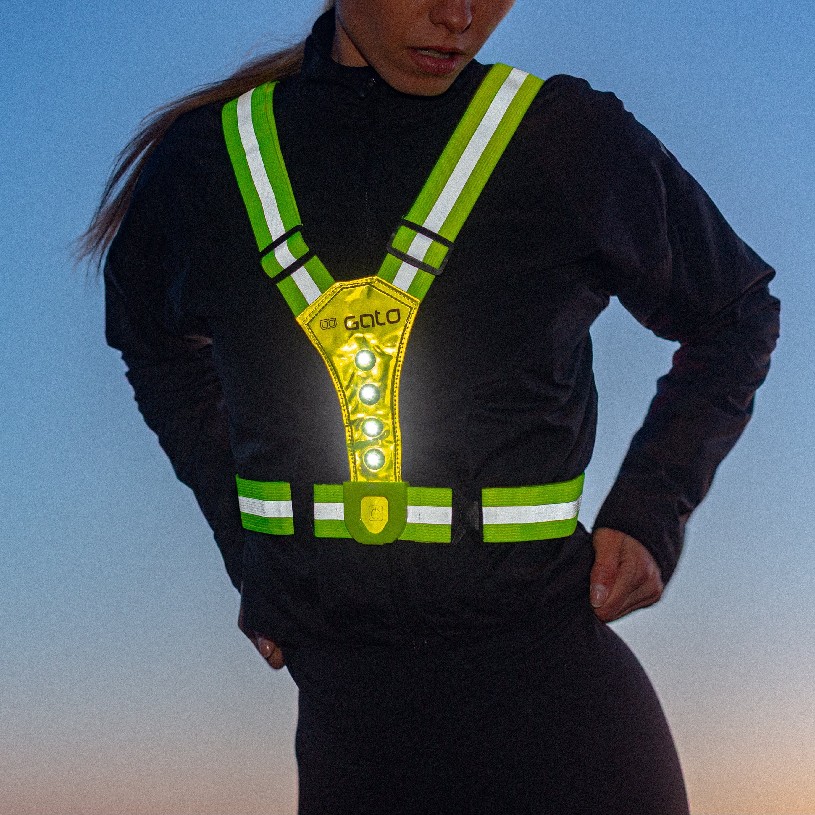 LED USB SPORT VEST / YELLOW