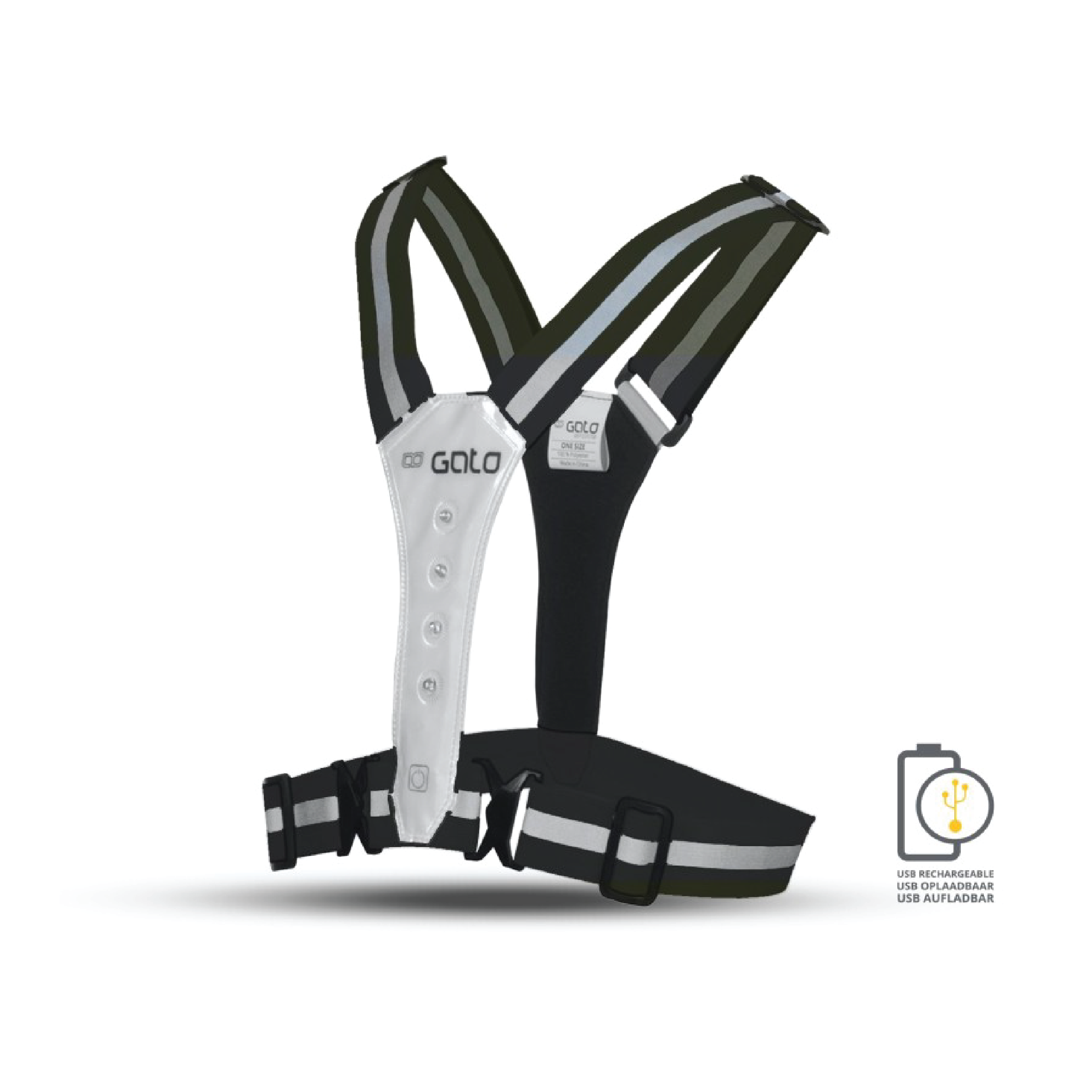 LED USB SPORT VEST (GREY)