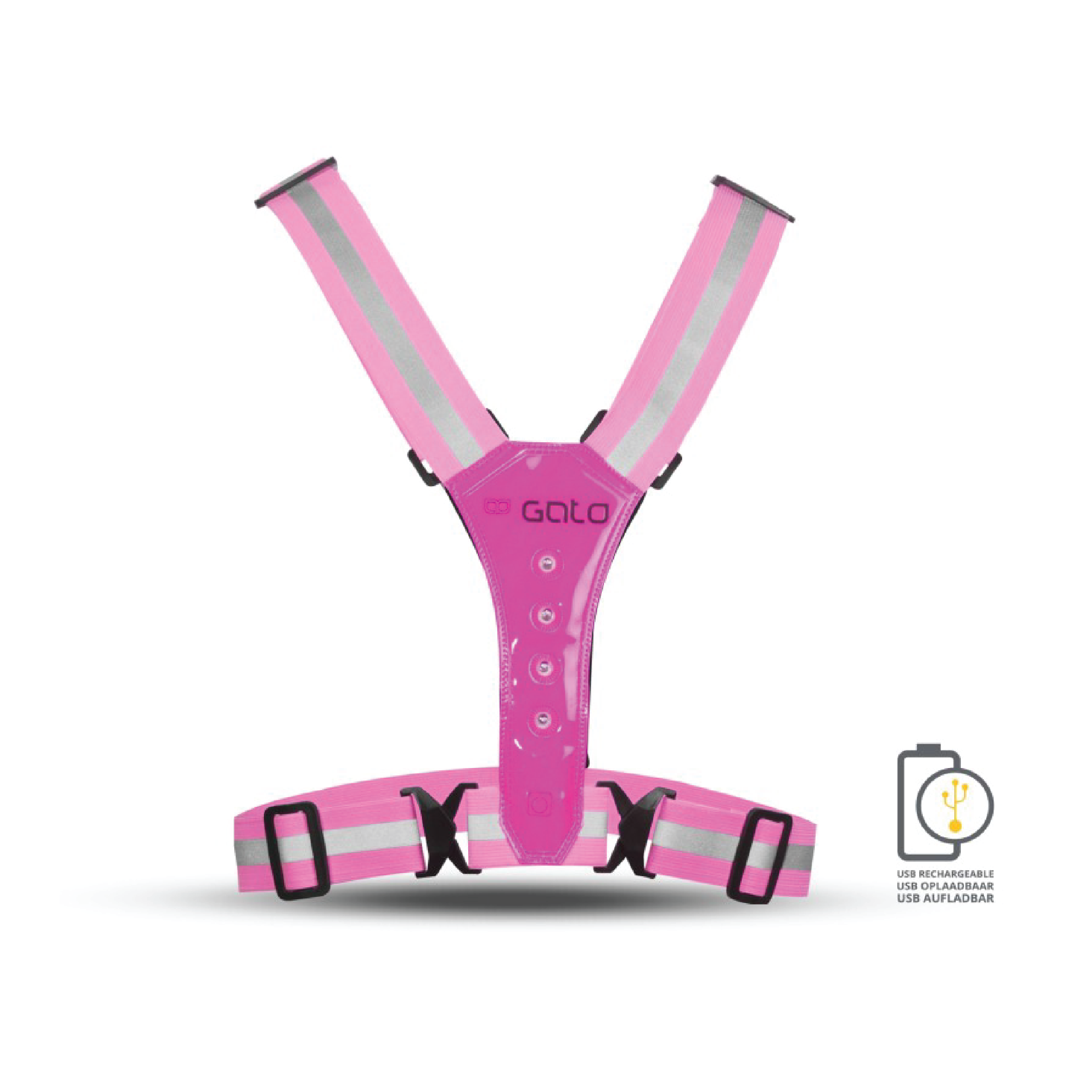 LED USB SPORT VEST (PINK)