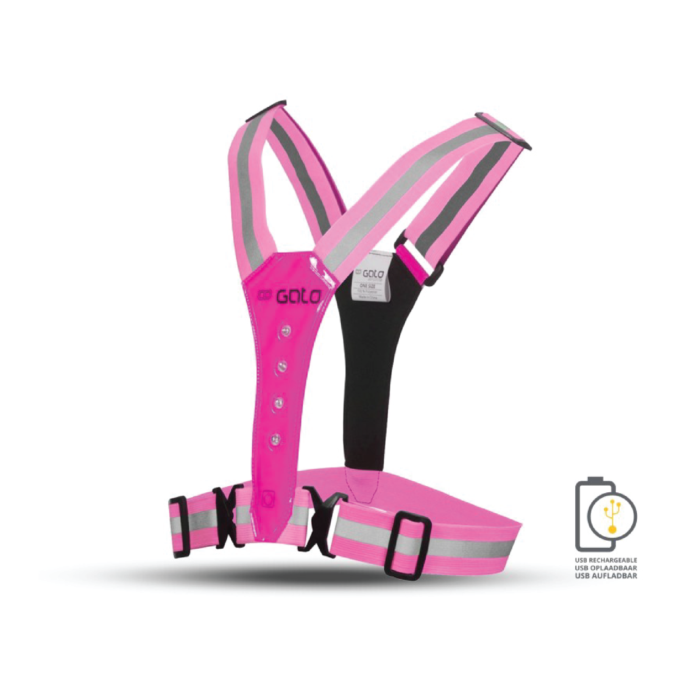 LED USB SPORT VEST (PINK)