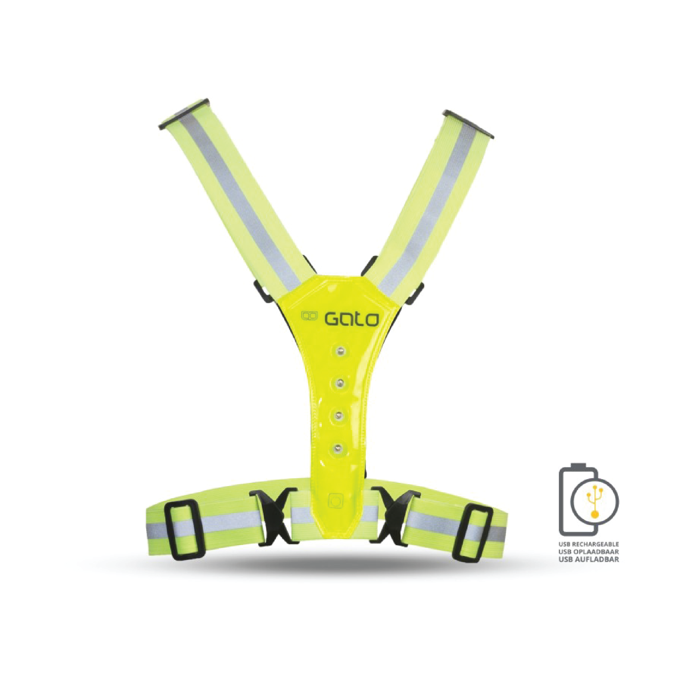 LED USB SPORT VEST (YELLOW)