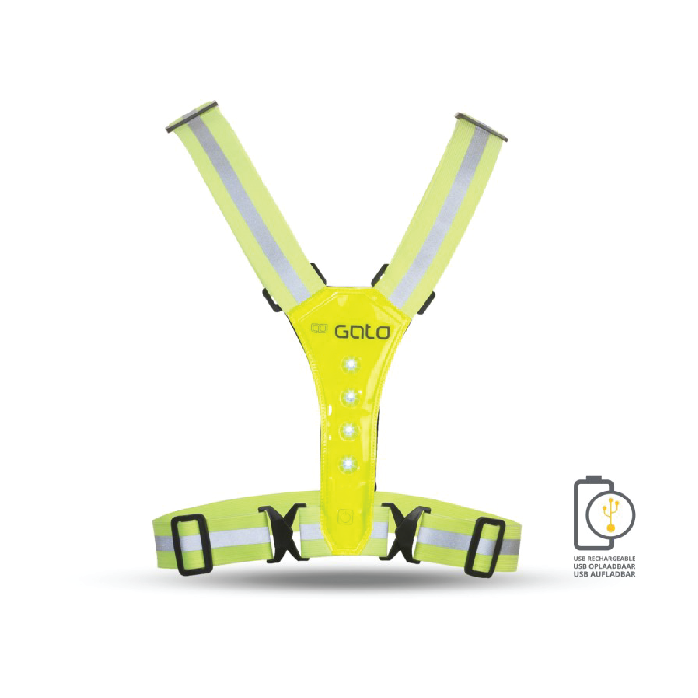 LED USB SPORT VEST (YELLOW)
