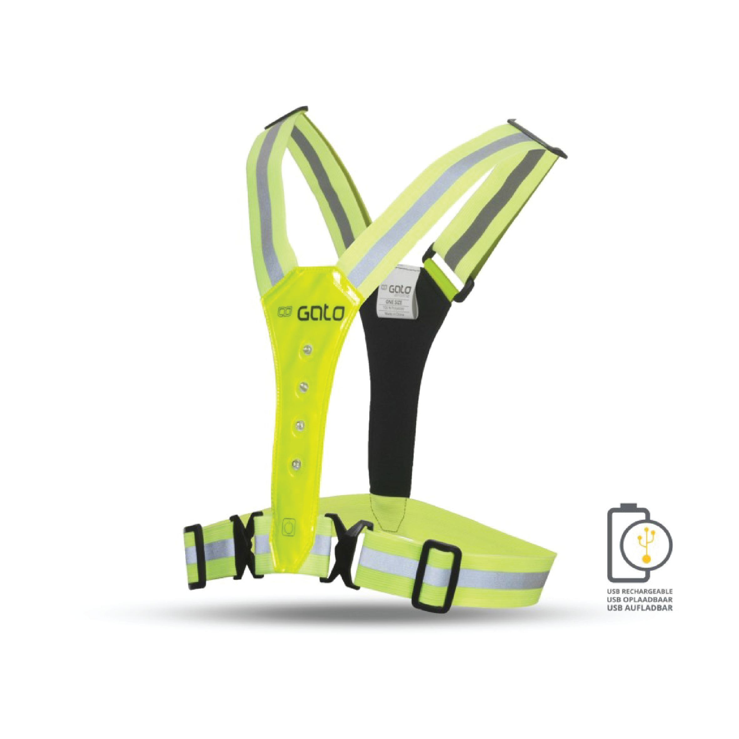 LED USB SPORT VEST (YELLOW)