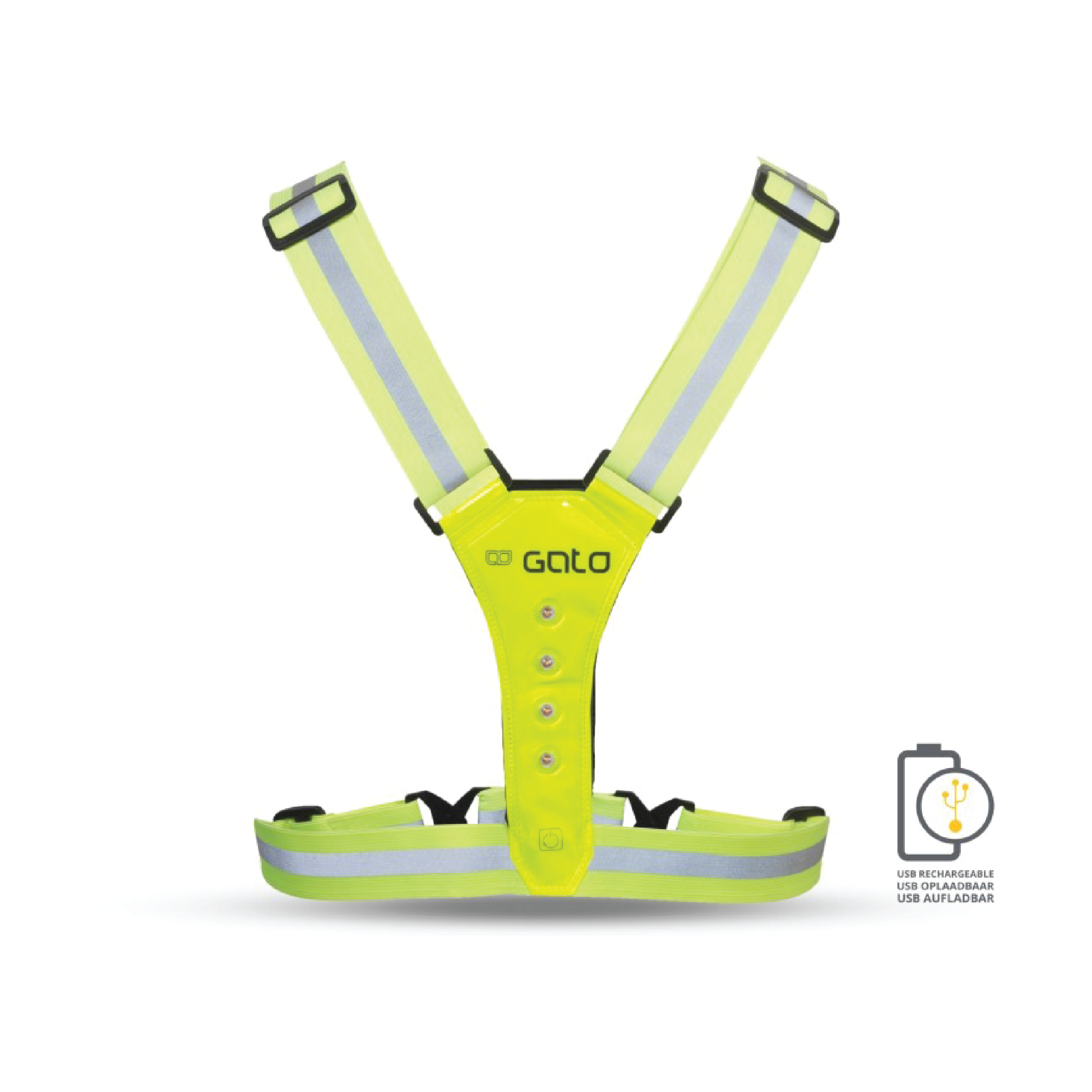 LED USB SPORT VEST (YELLOW)